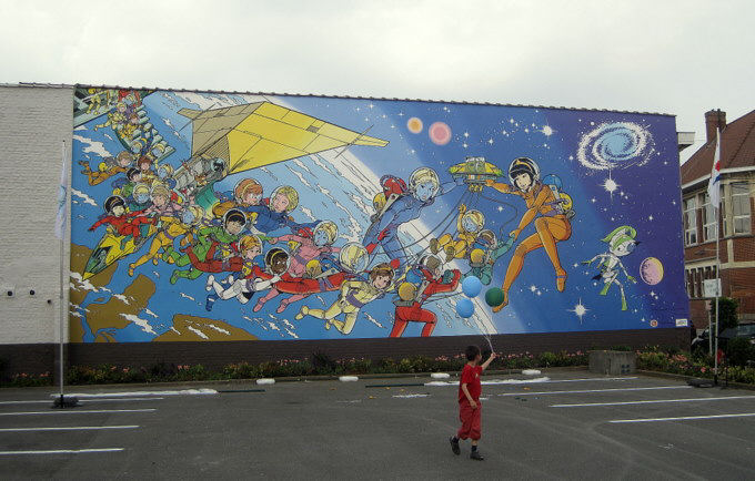 Muurschildering Yoko Tsuno in Waver